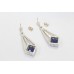 Earrings Silver 925 Sterling Designer Womens Marcasite Onyx Stones Handmade B426